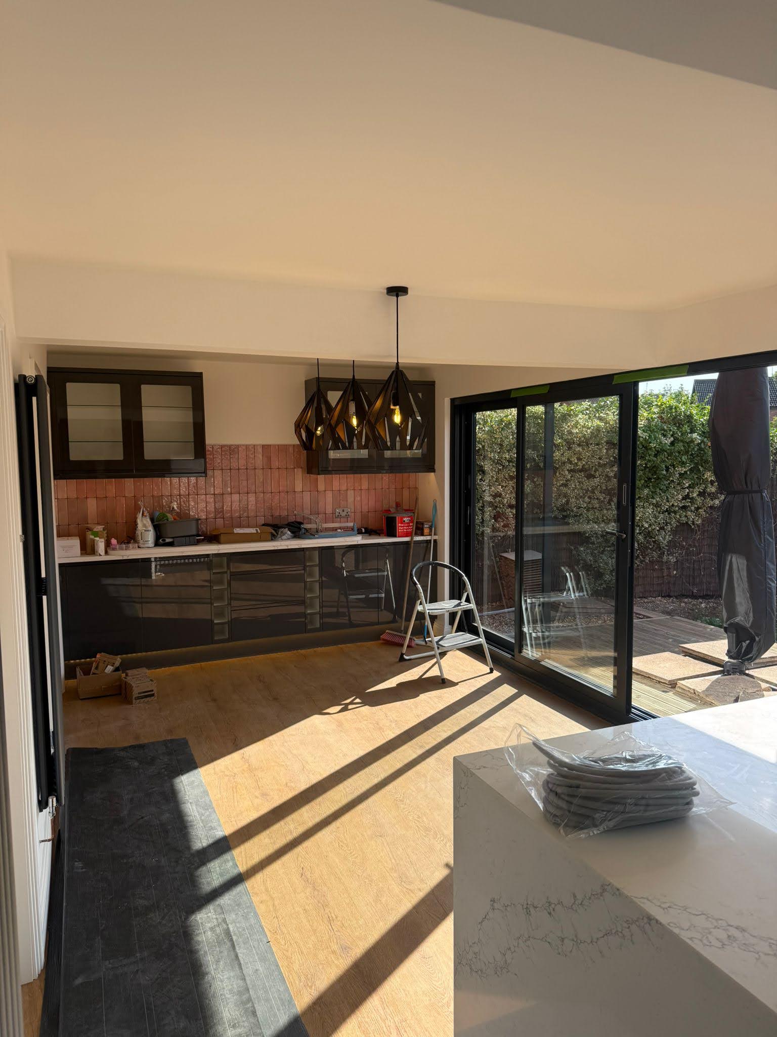 Real open-plan kitchen project completed after wall removal